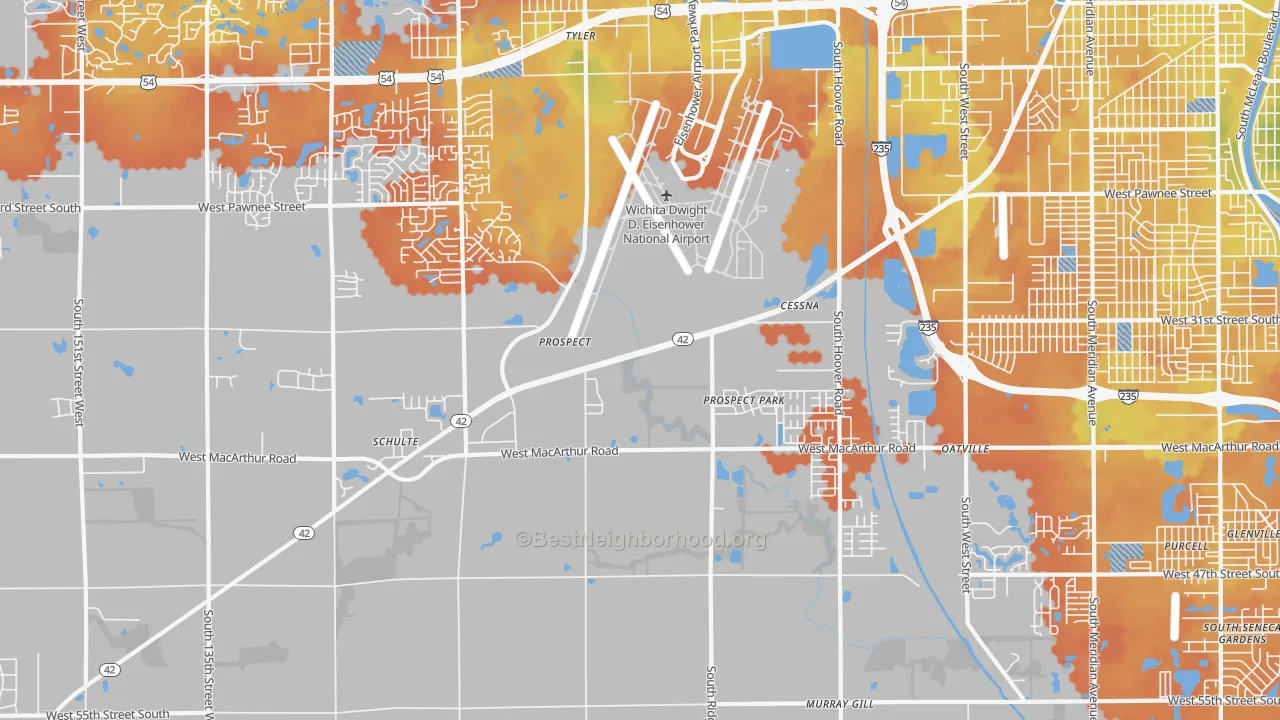 Bike Grade map of 67215, KS