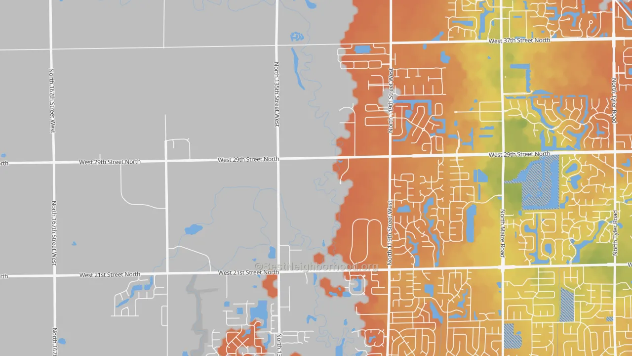 Bike Grade map of 67223, KS