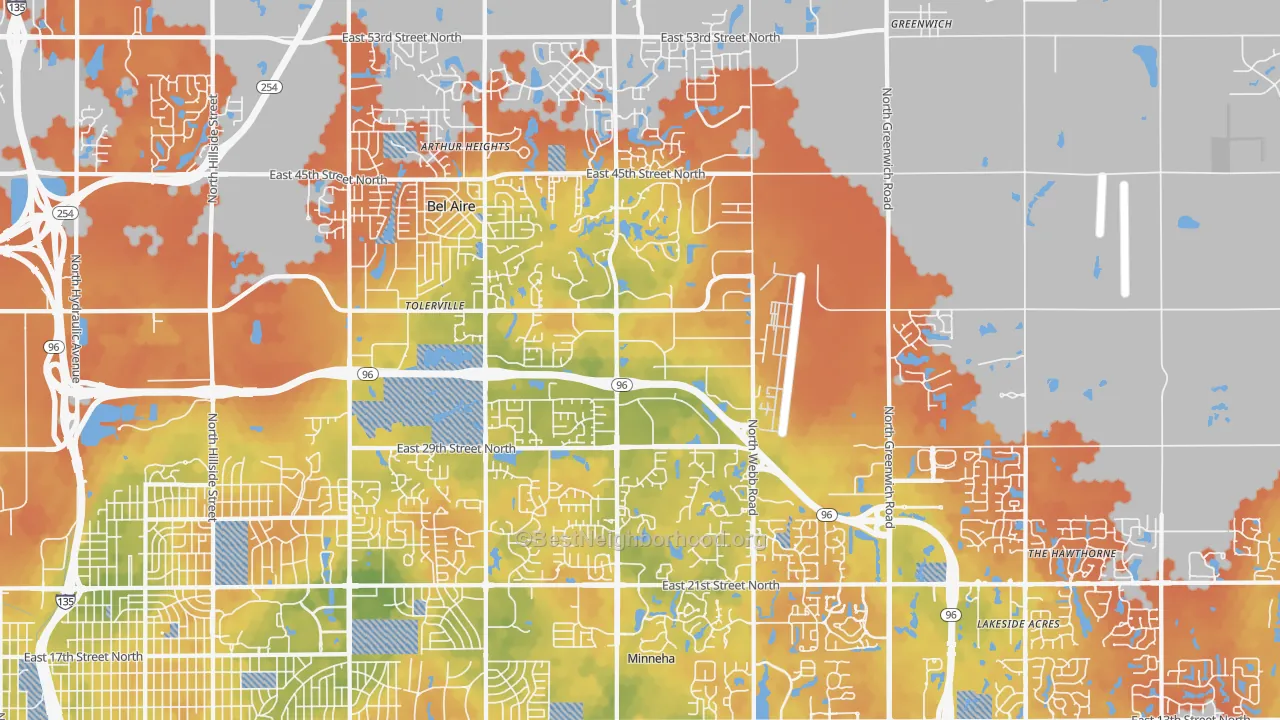 Bike Grade map of 67226, KS