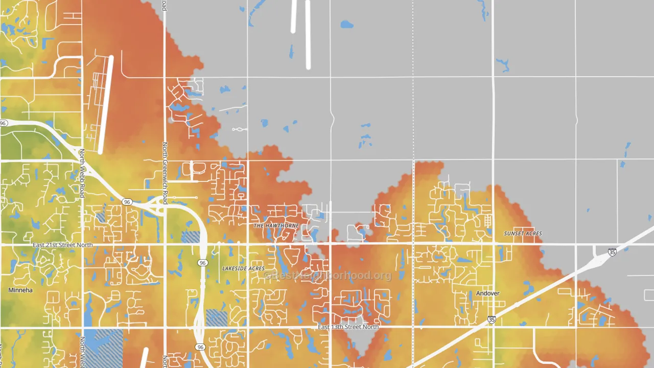 Bike Grade map of 67228, KS