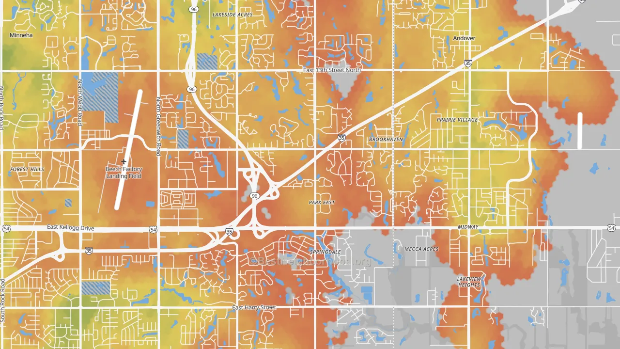 Bike Grade map of 67230, KS