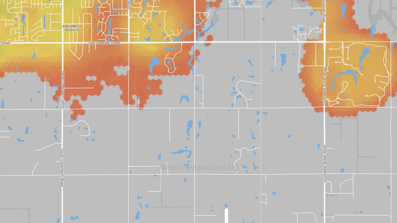 Bike Grade map of 67232, KS