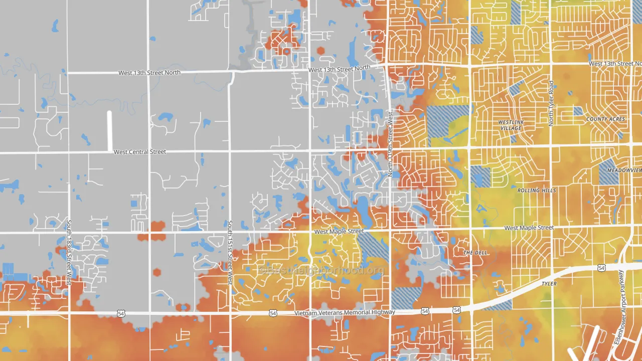 Bike Grade map of 67235, KS