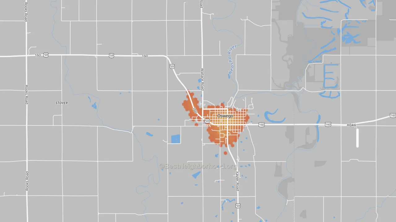 Bike Grade map of 67356, KS