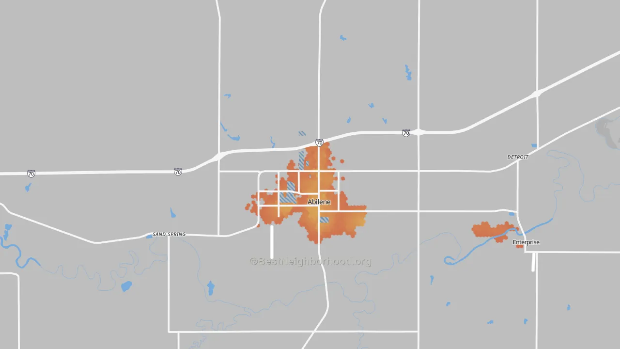 Bike Grade map of 67410, KS