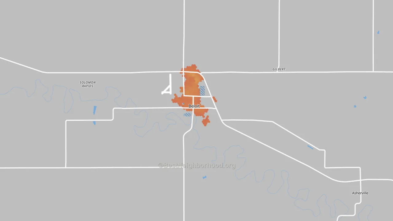 Bike Grade map of 67420, KS