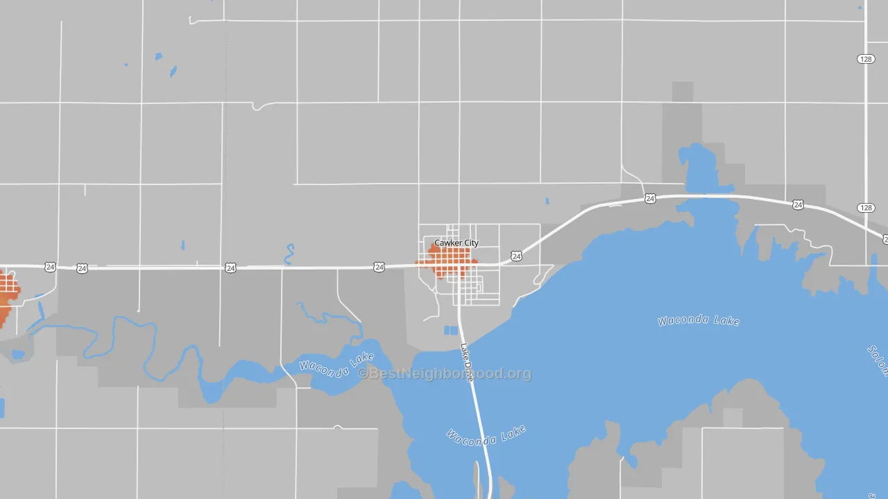Bike Grade map of 67430, KS