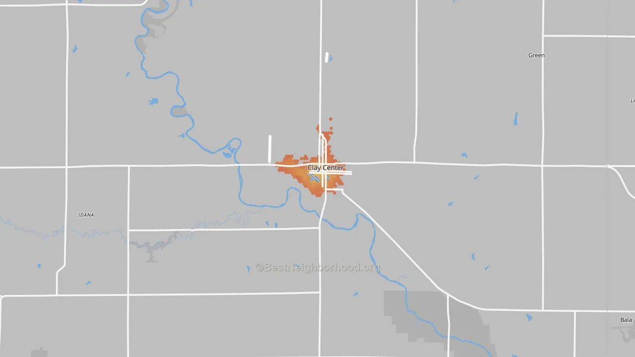 Bike Grade map of 67432, KS