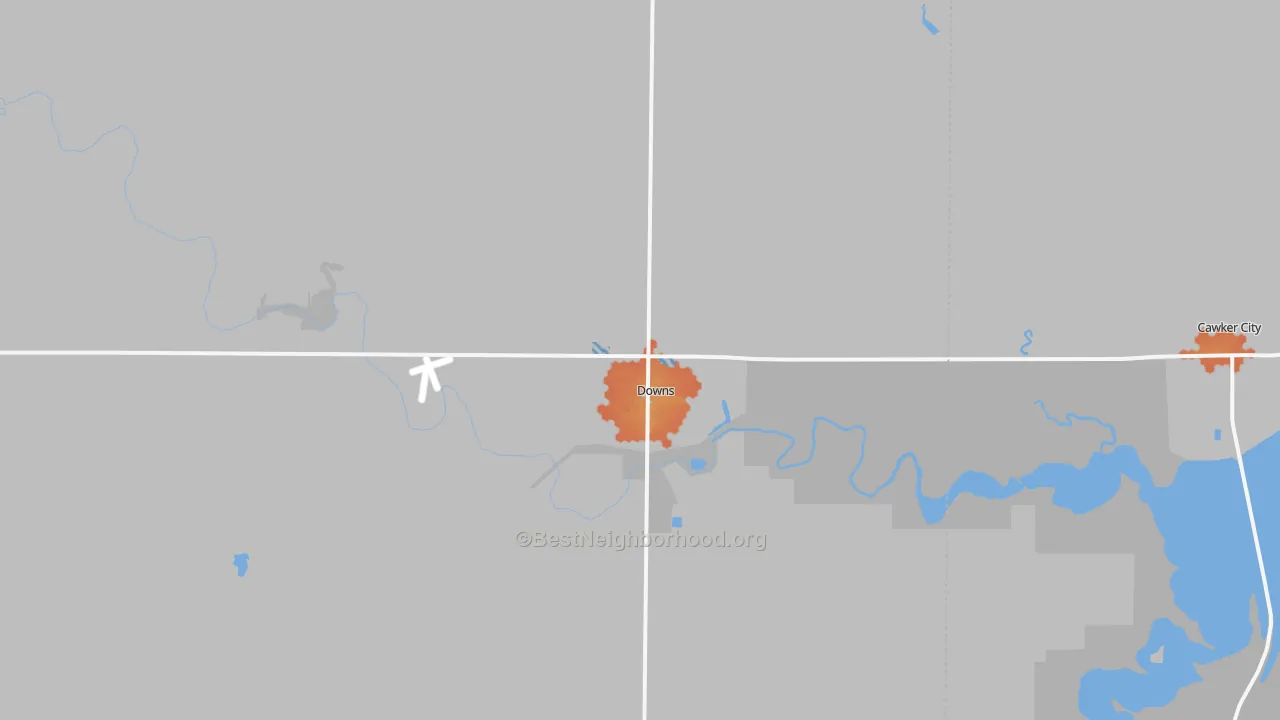 Bike Grade map of 67437, KS