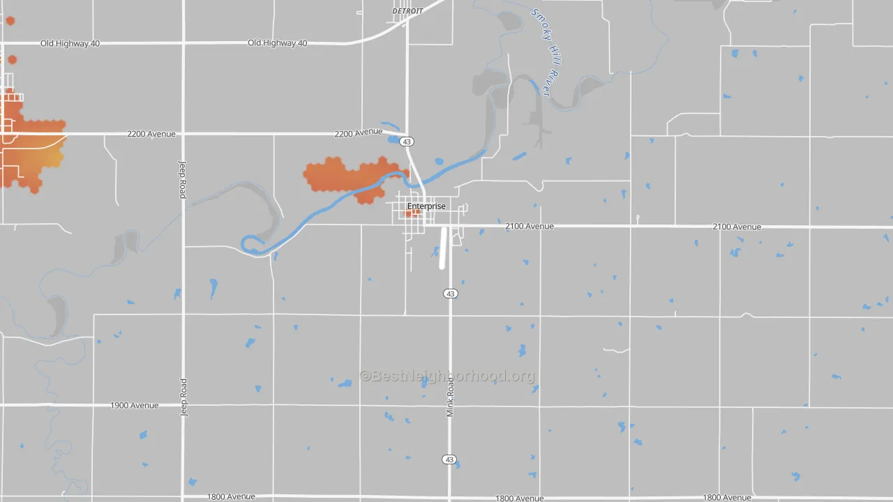 Bike Grade map of 67441, KS