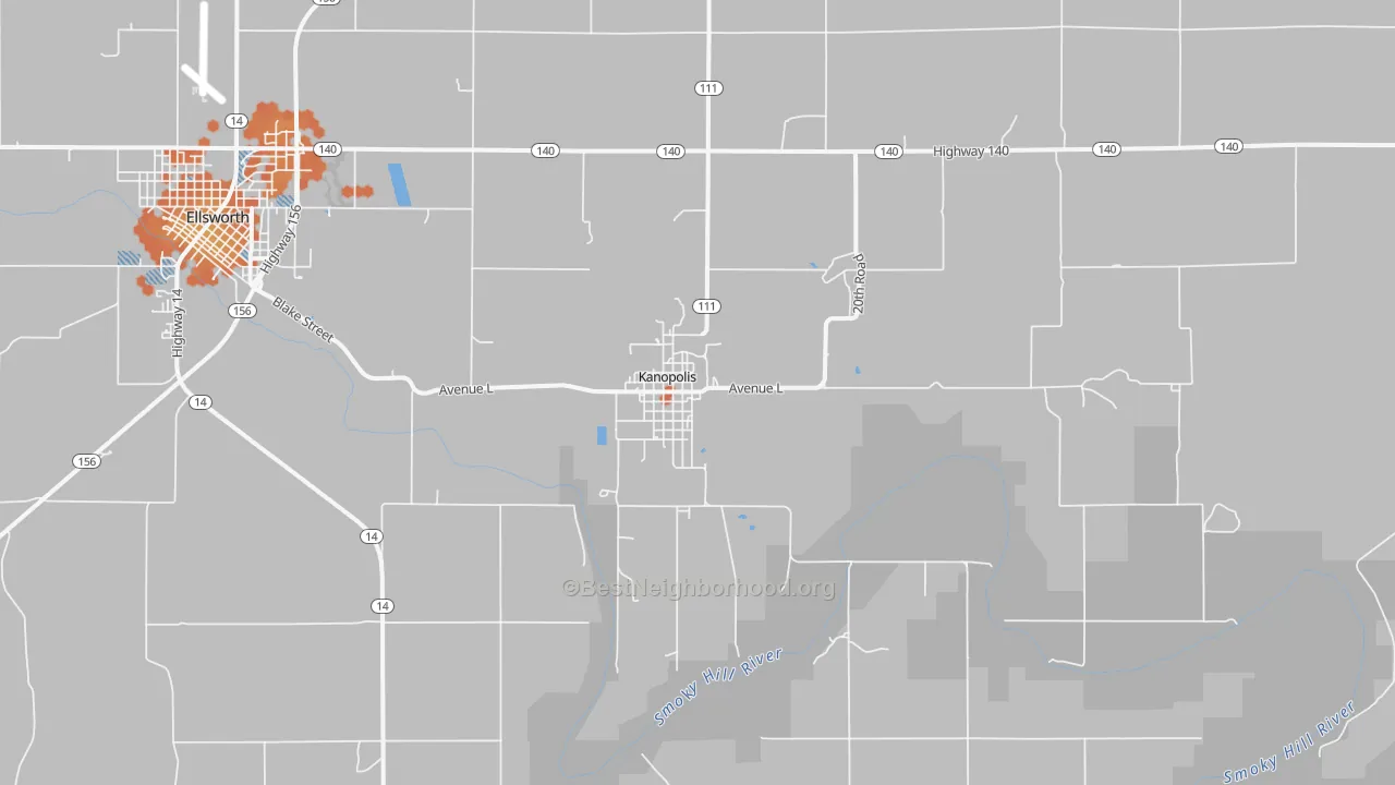 Bike Grade map of 67454, KS