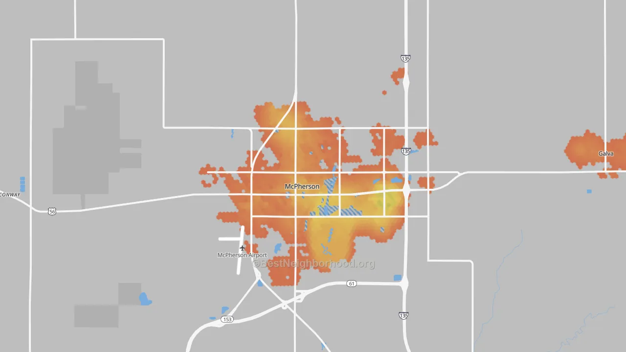 Bike Grade map of 67460, KS