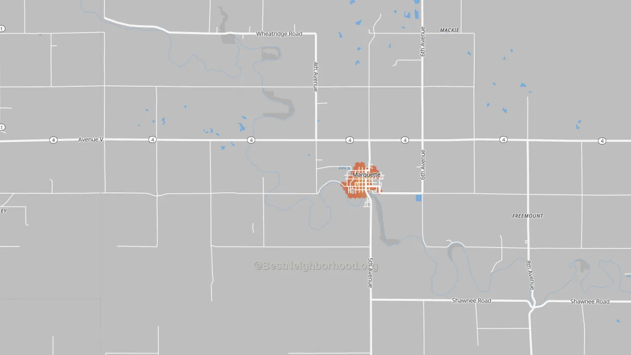 Bike Grade map of 67464, KS