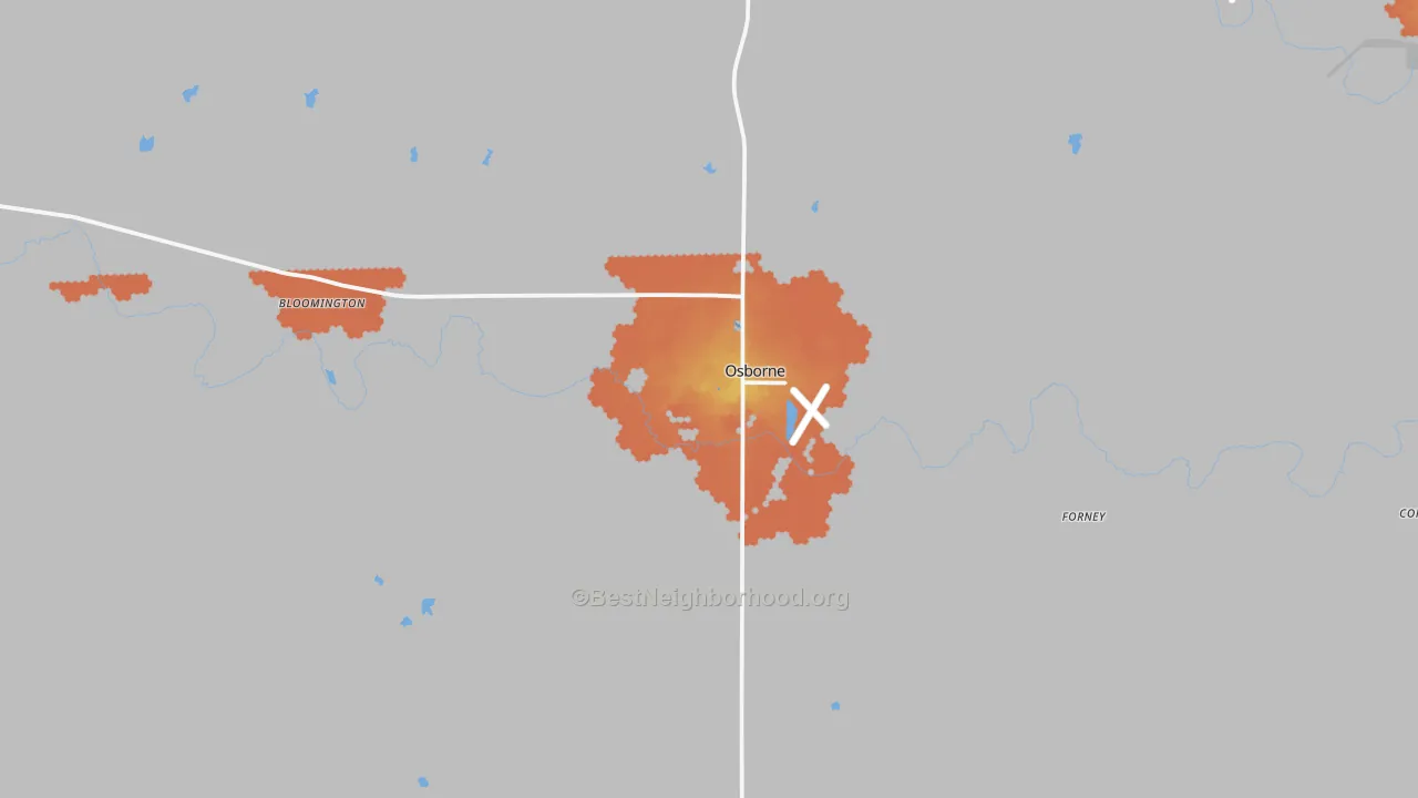 Bike Grade map of 67473, KS