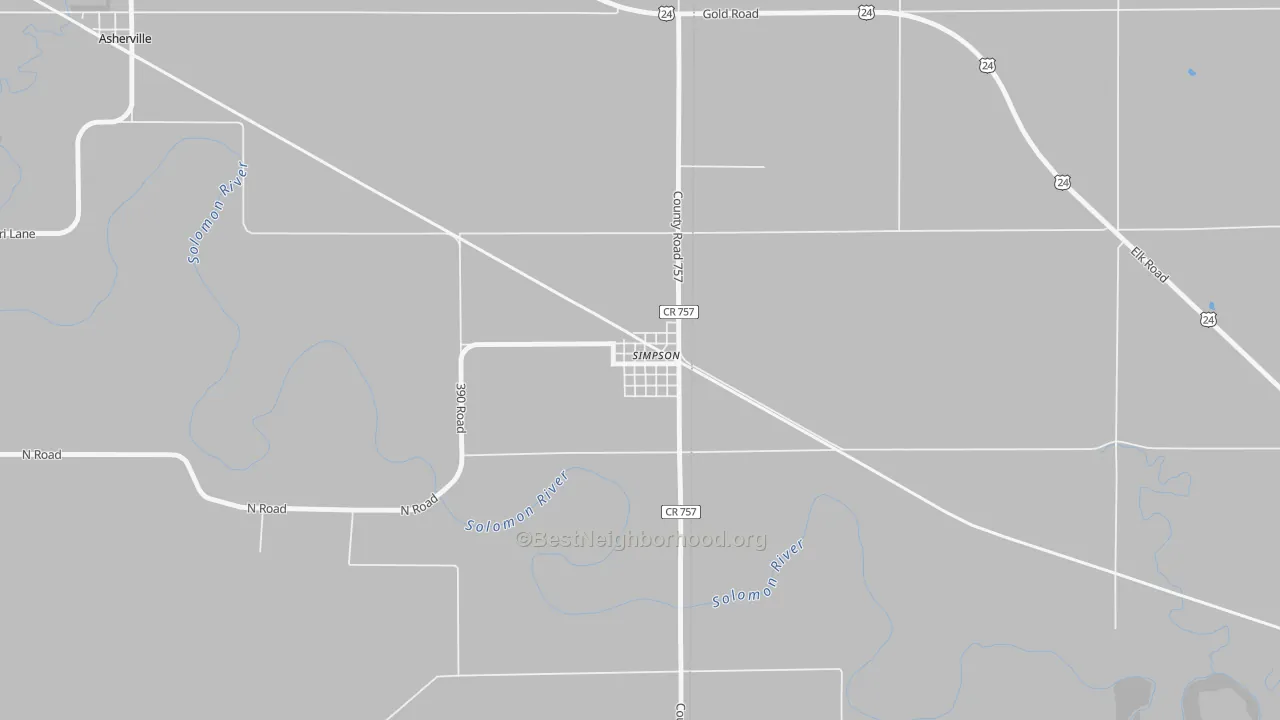 Bike Grade map of 67478, KS