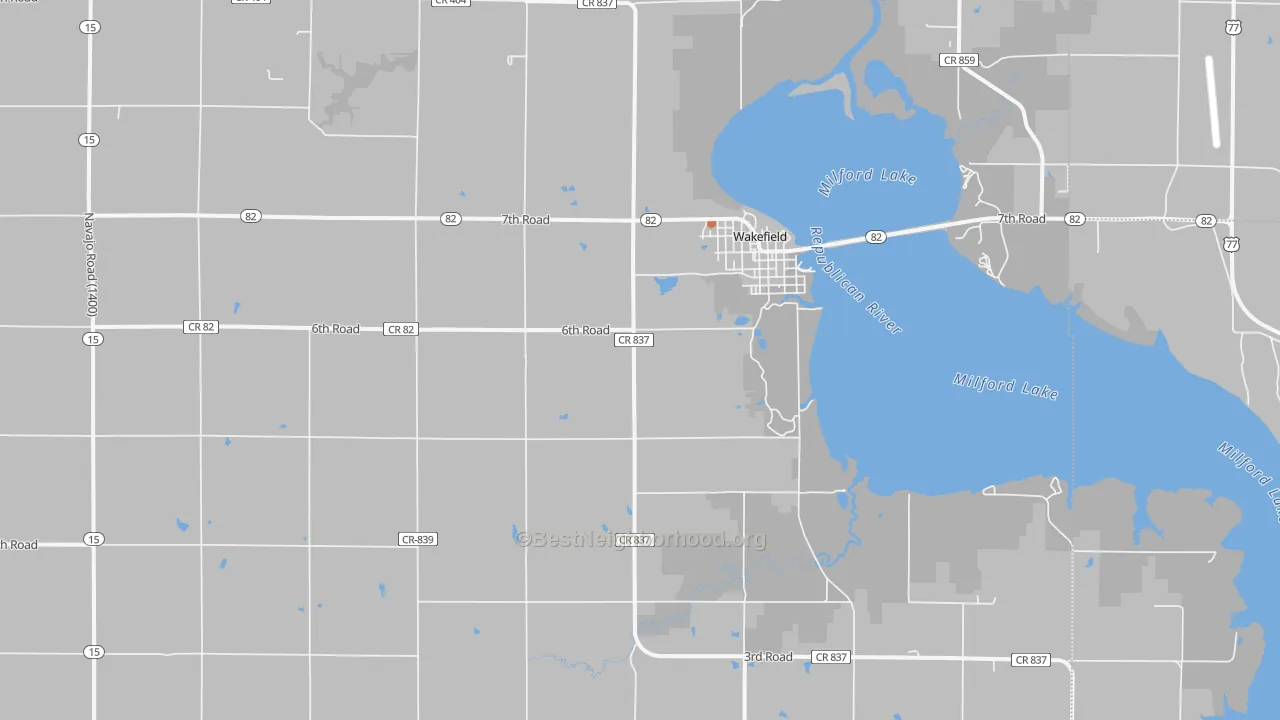 Bike Grade map of 67487, KS