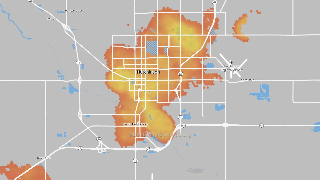 Bike Grade map of 67501, KS