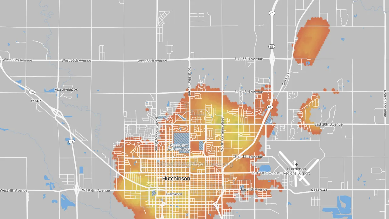 Bike Grade map of 67502, KS