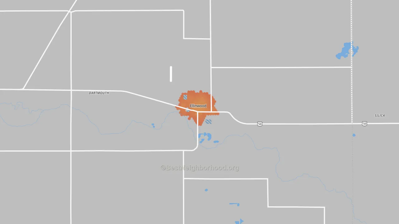Bike Grade map of 67526, KS