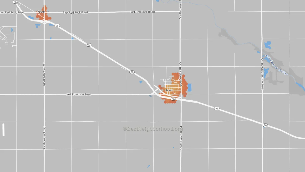 Bike Grade map of 67543, KS