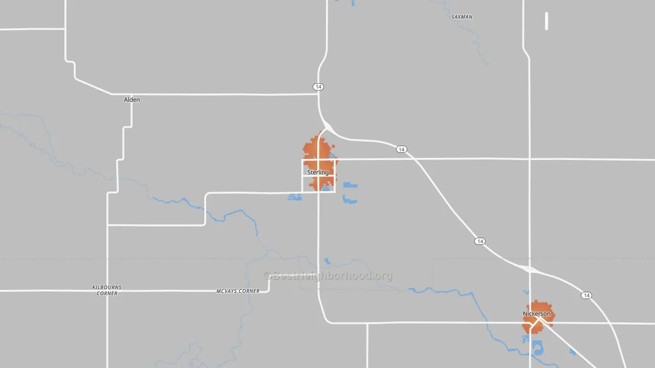 Bike Grade map of 67579, KS