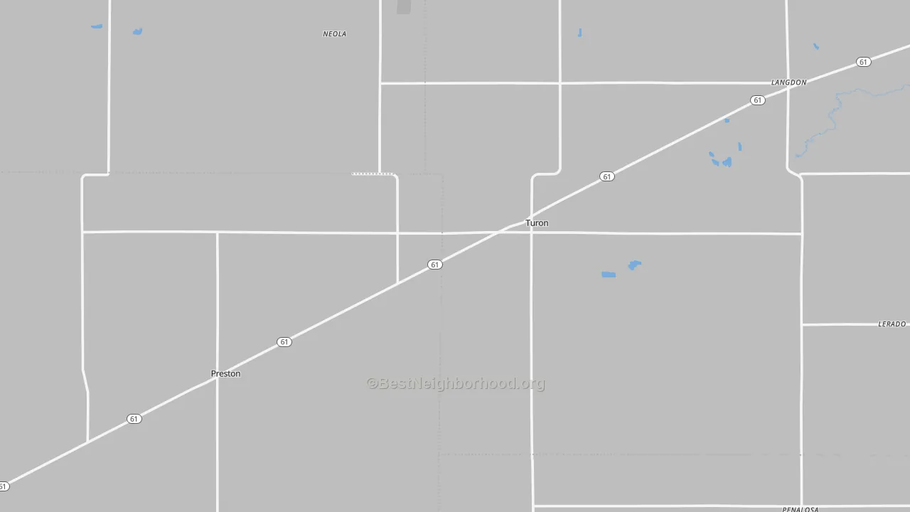 Bike Grade map of 67583, KS