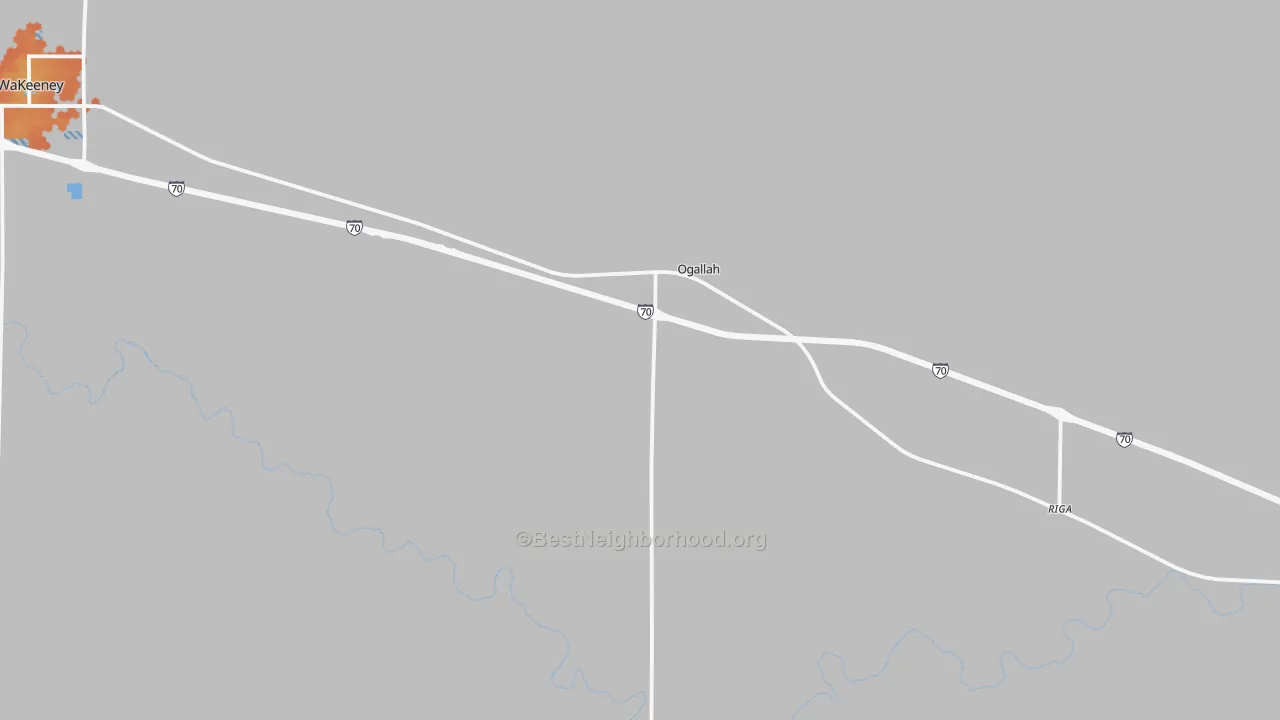 Bike Grade map of 67656, KS