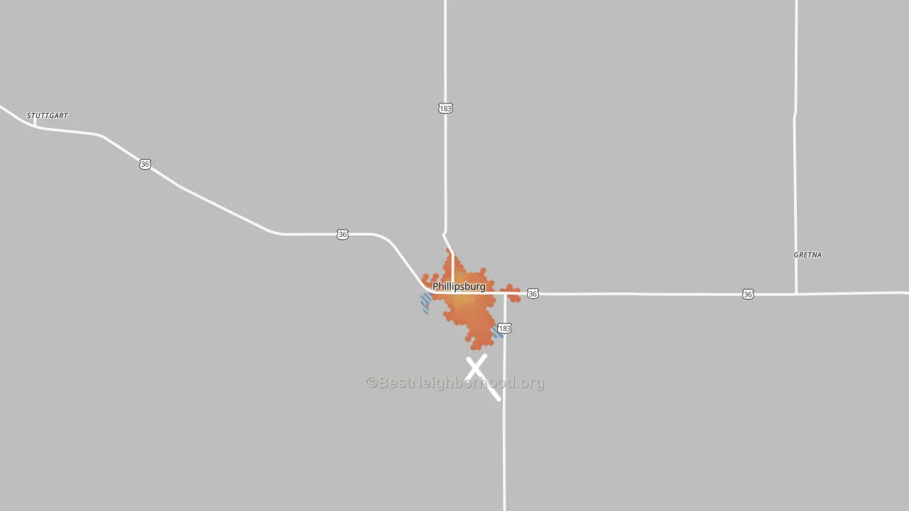 Bike Grade map of 67661, KS