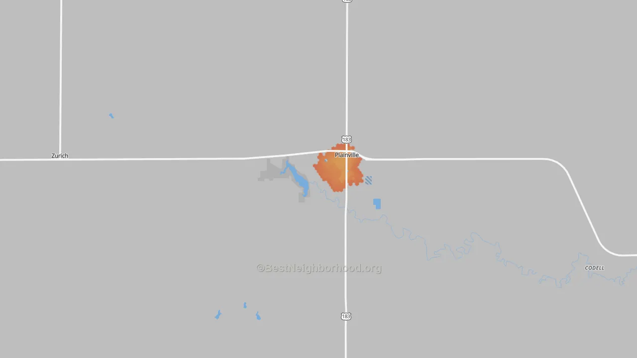 Bike Grade map of 67663, KS