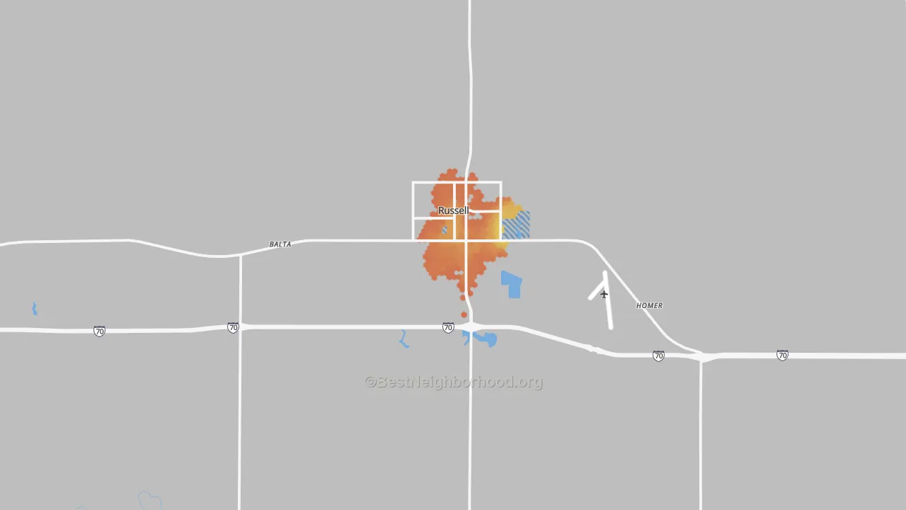 Bike Grade map of 67665, KS