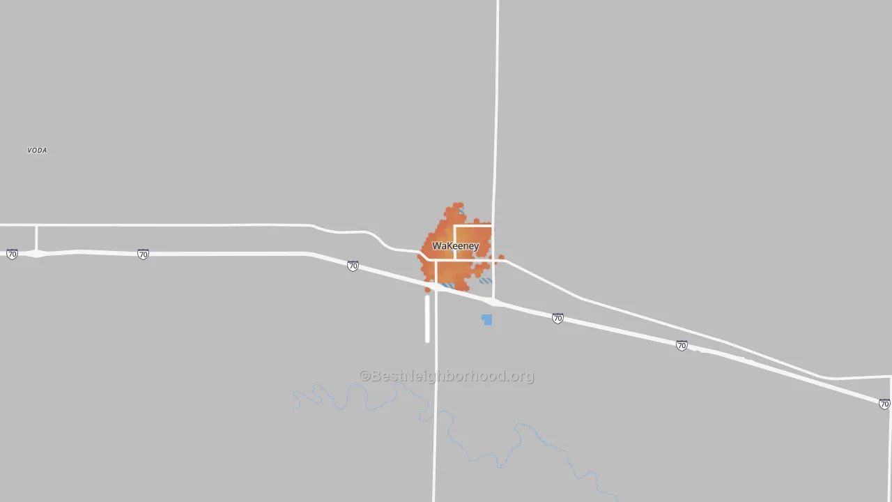 Bike Grade map of 67672, KS