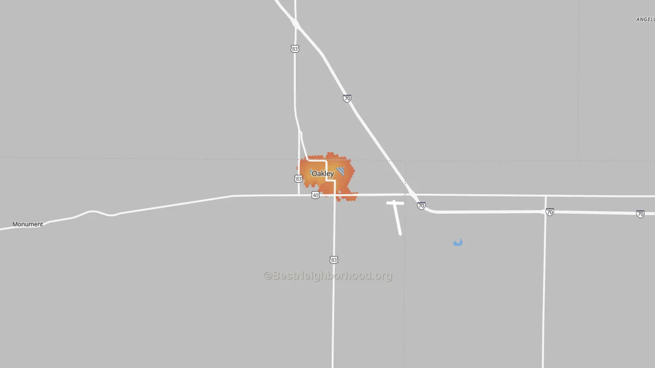 Bike Grade map of 67748, KS