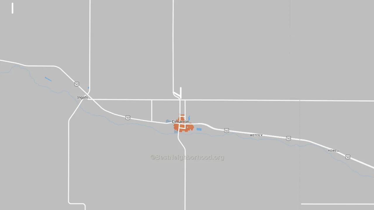 Bike Grade map of 67835, KS