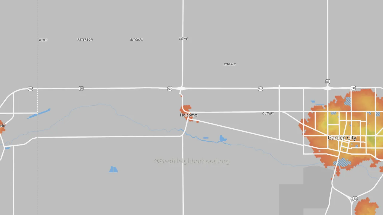 Bike Grade map of 67851, KS