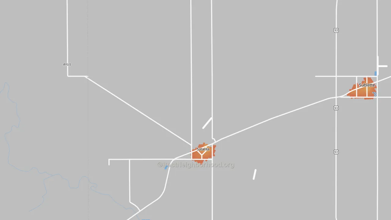 Bike Grade map of 67870, KS
