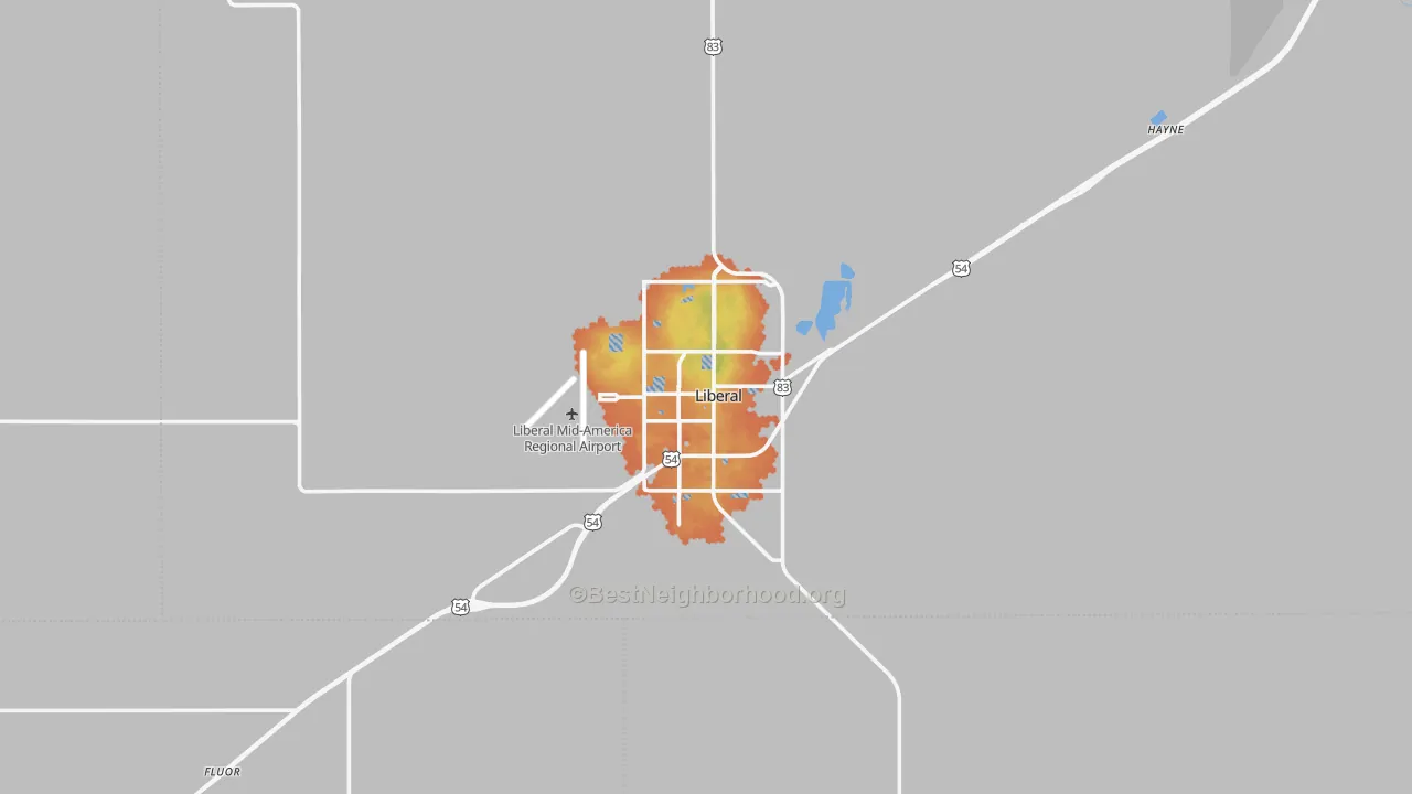 Bike Grade map of 67901, KS