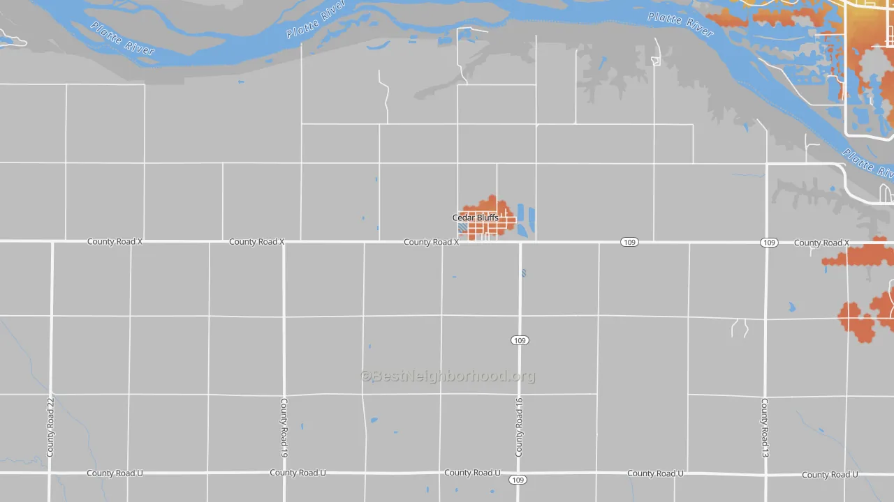 Bike Grade map of 68015, NE