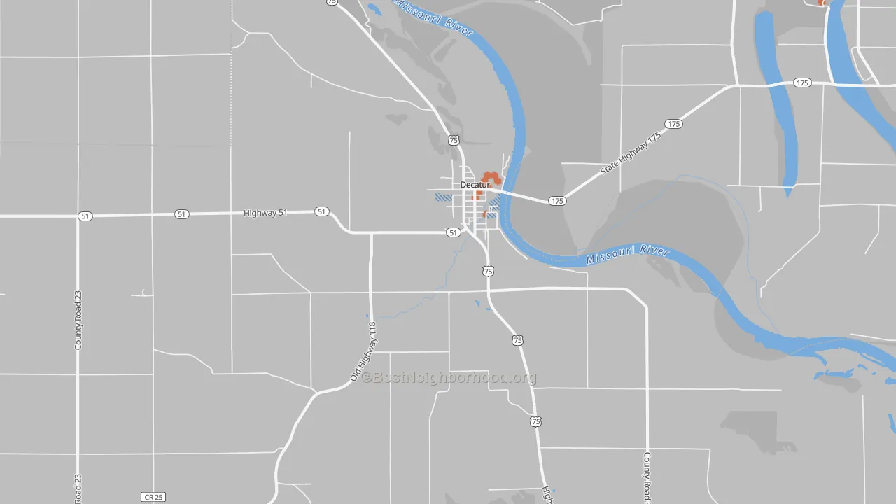 Bike Grade map of 68020, NE