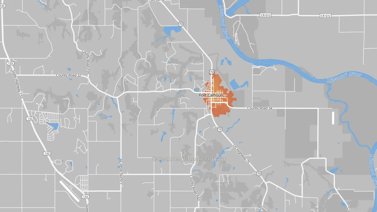 Bike Grade map of 68023, NE