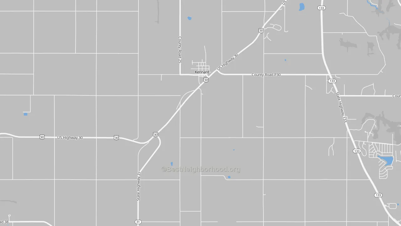 Bike Grade map of 68034, NE