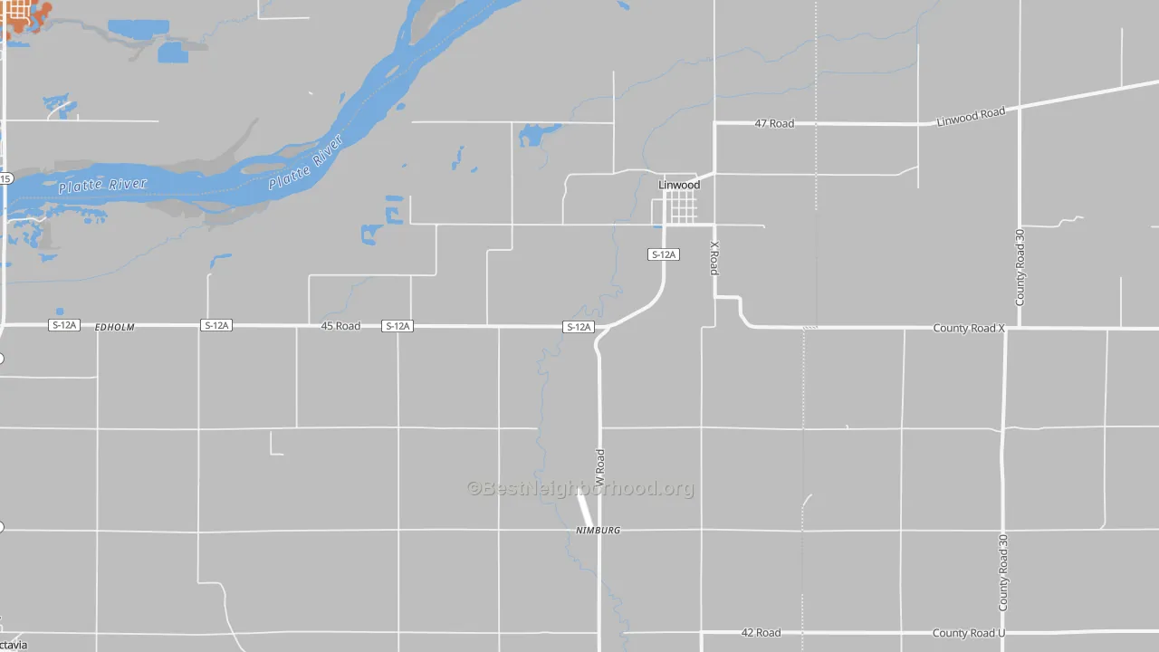 Bike Grade map of 68036, NE