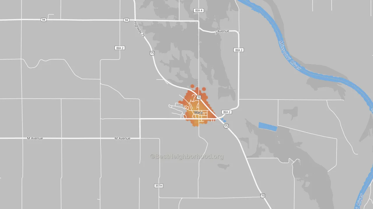 Bike Grade map of 68039, NE