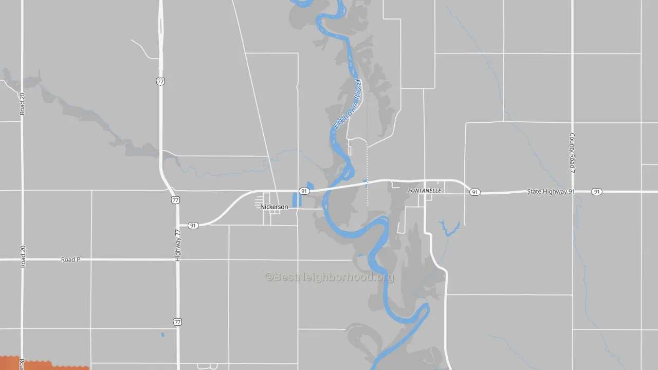 Bike Grade map of 68044, NE