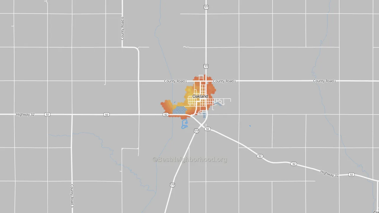 Bike Grade map of 68045, NE