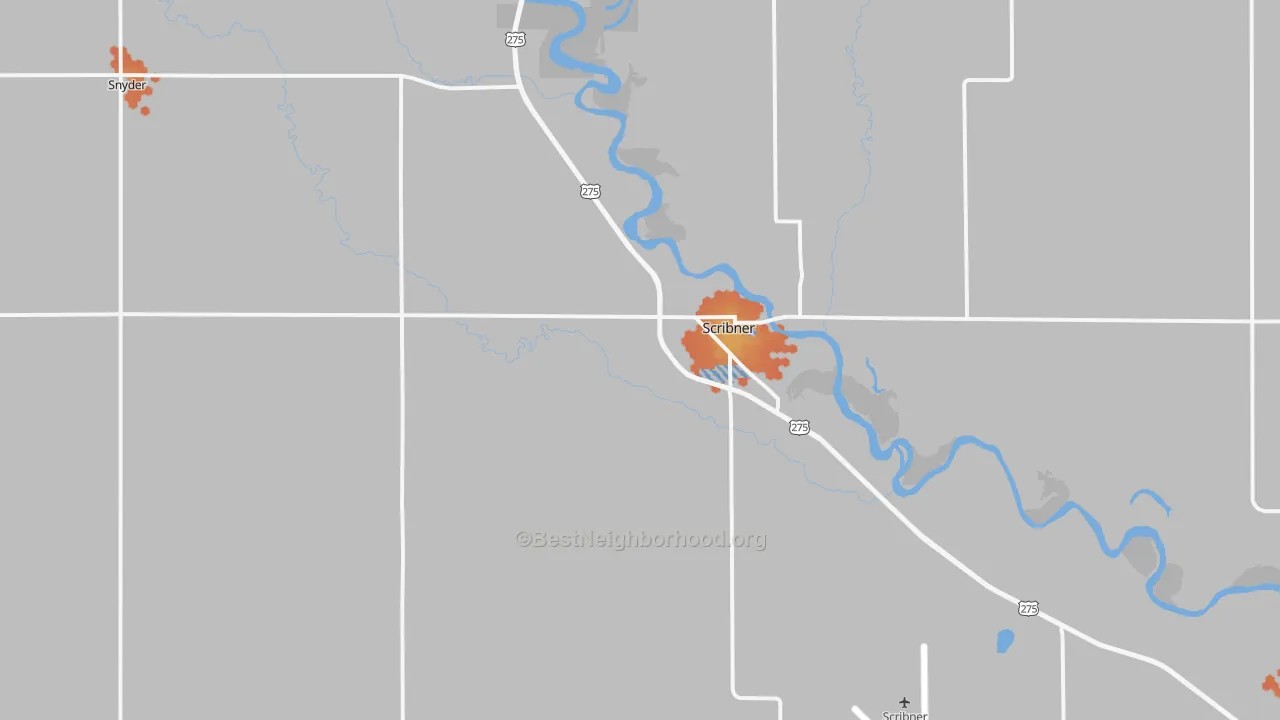 Bike Grade map of 68057, NE