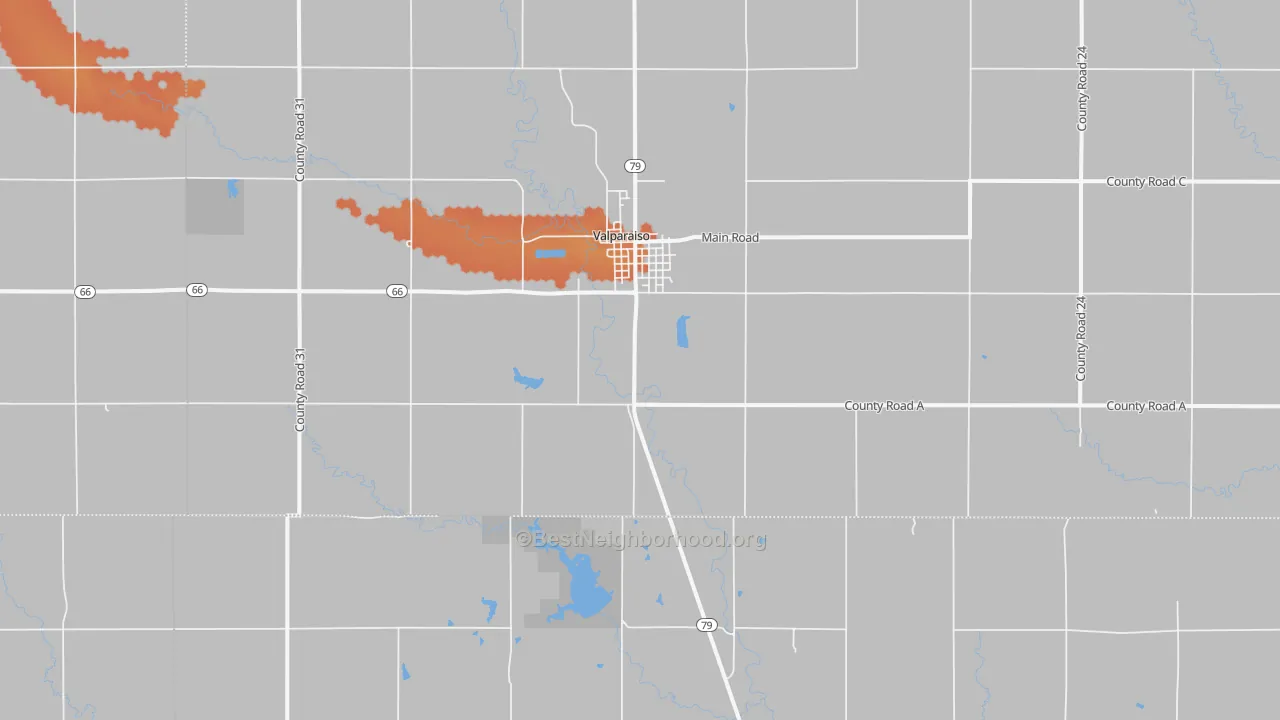 Bike Grade map of 68065, NE