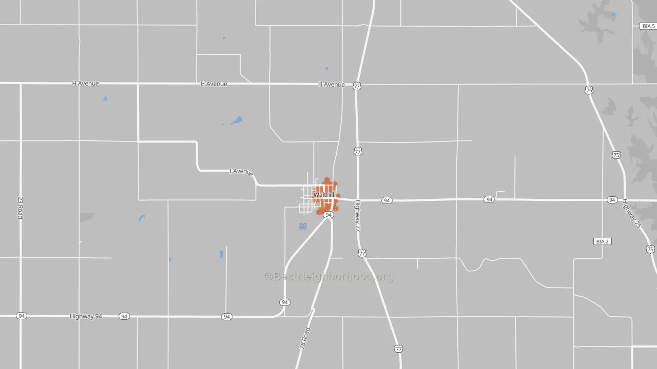 Bike Grade map of 68067, NE