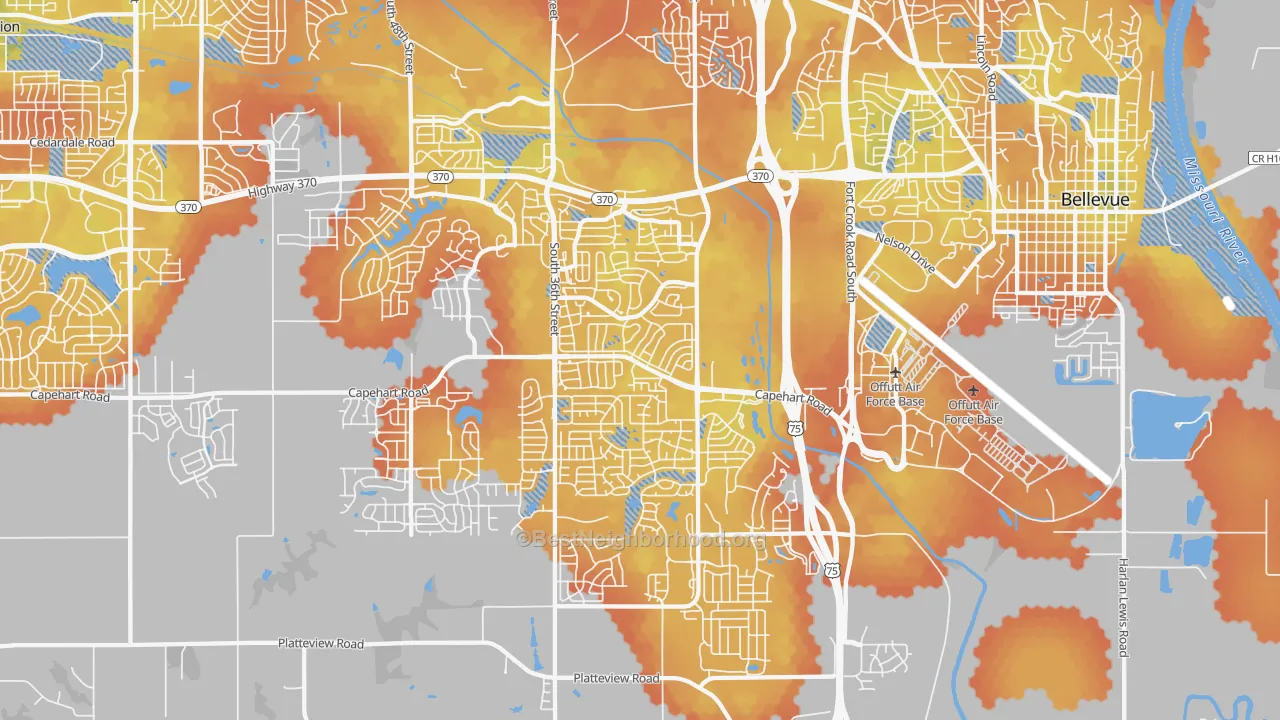 Bike Grade map of 68123, NE