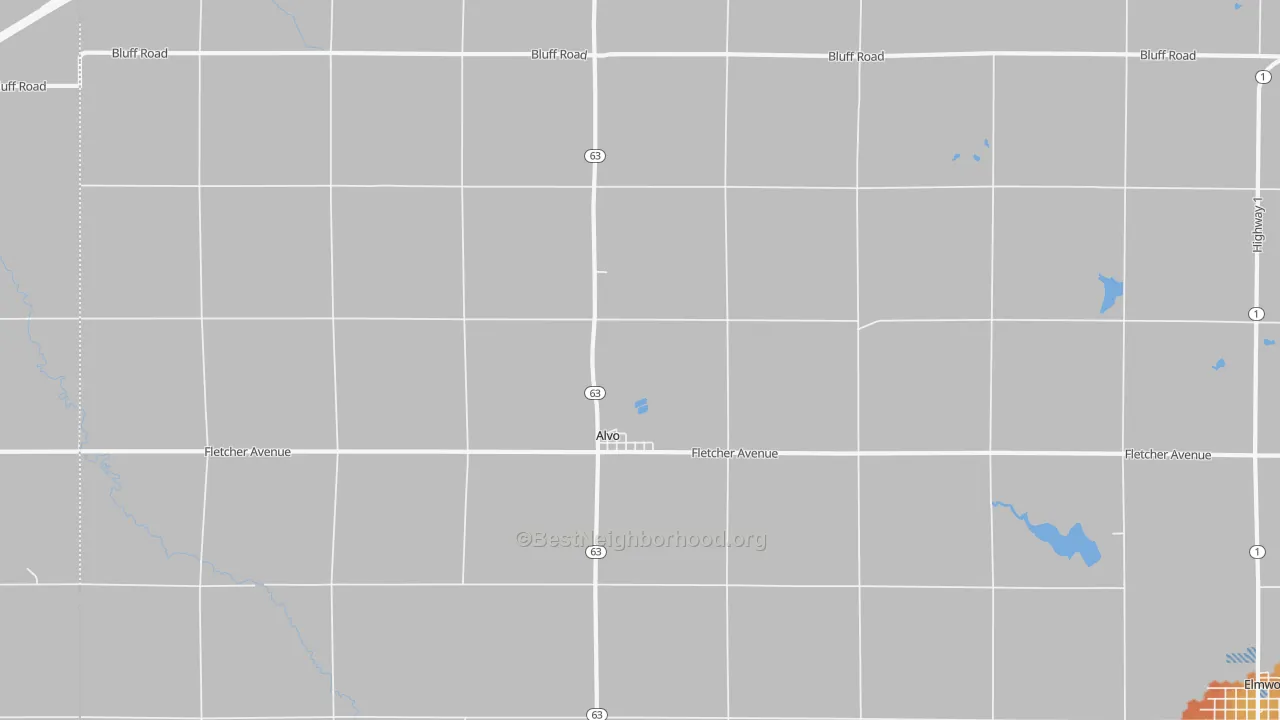 Bike Grade map of 68304, NE