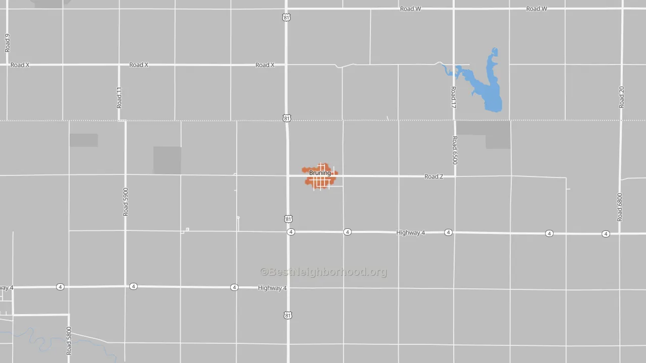 Bike Grade map of 68322, NE